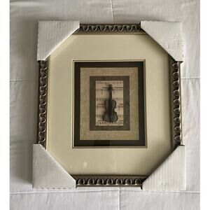 Framed Musical Instrument Art Piece Featuring the Violin